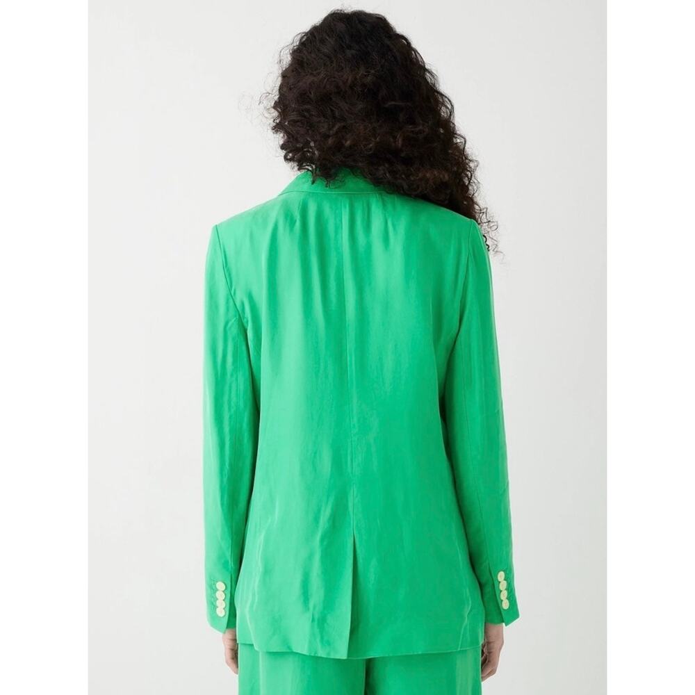 J.Crew Limited-edition Drapey Long Parke Blazer Summer Green Size 6 Cupro Blend - Picture 3 of 12